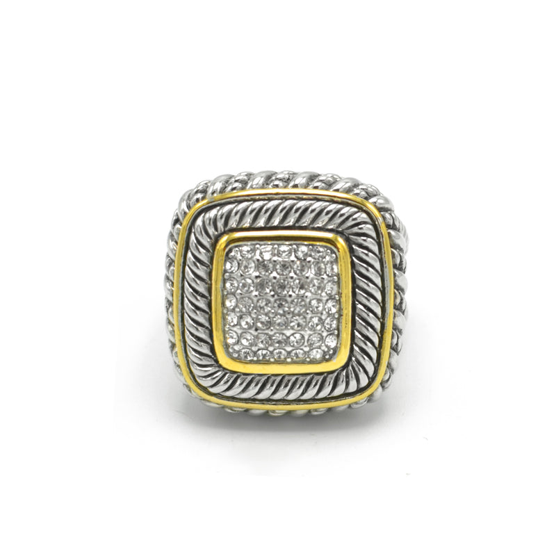 TWO-TONE CRYSTAL RING