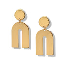 Geometric Gold Arch Earrings – 2.2" Statement Hoops