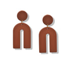 Geometric burnt umber Arch Earrings – 2.2" Statement Hoops