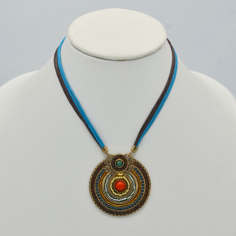 SC25049 Round disc with bead necklace (JB7)