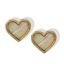Solid Gold tone Heart Stud Earrings 0.5"