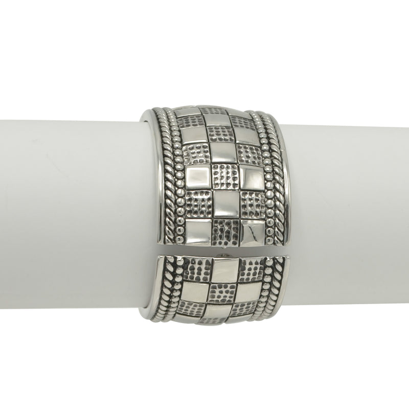 OXIDIZED SILVER PLATED SQUARE CUBE BRACELET