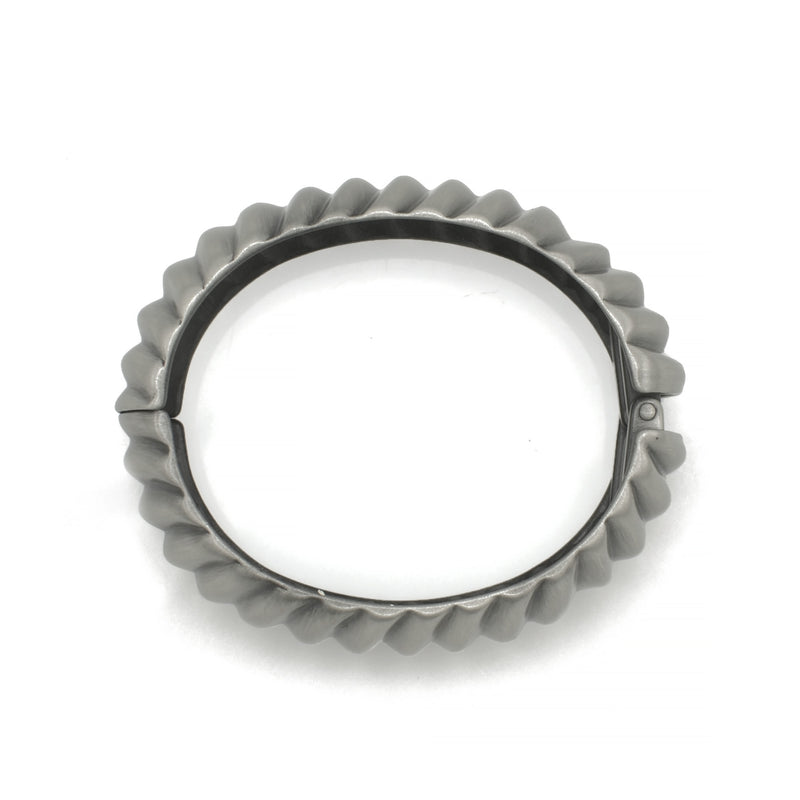 Silver Oxidized Wave  Hinged Bracelet