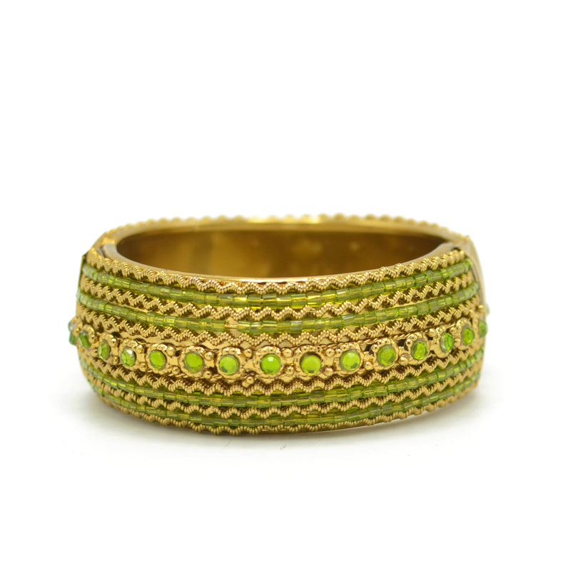 Light Green Rhinestone and Seed Beads Boho Style Bracelet