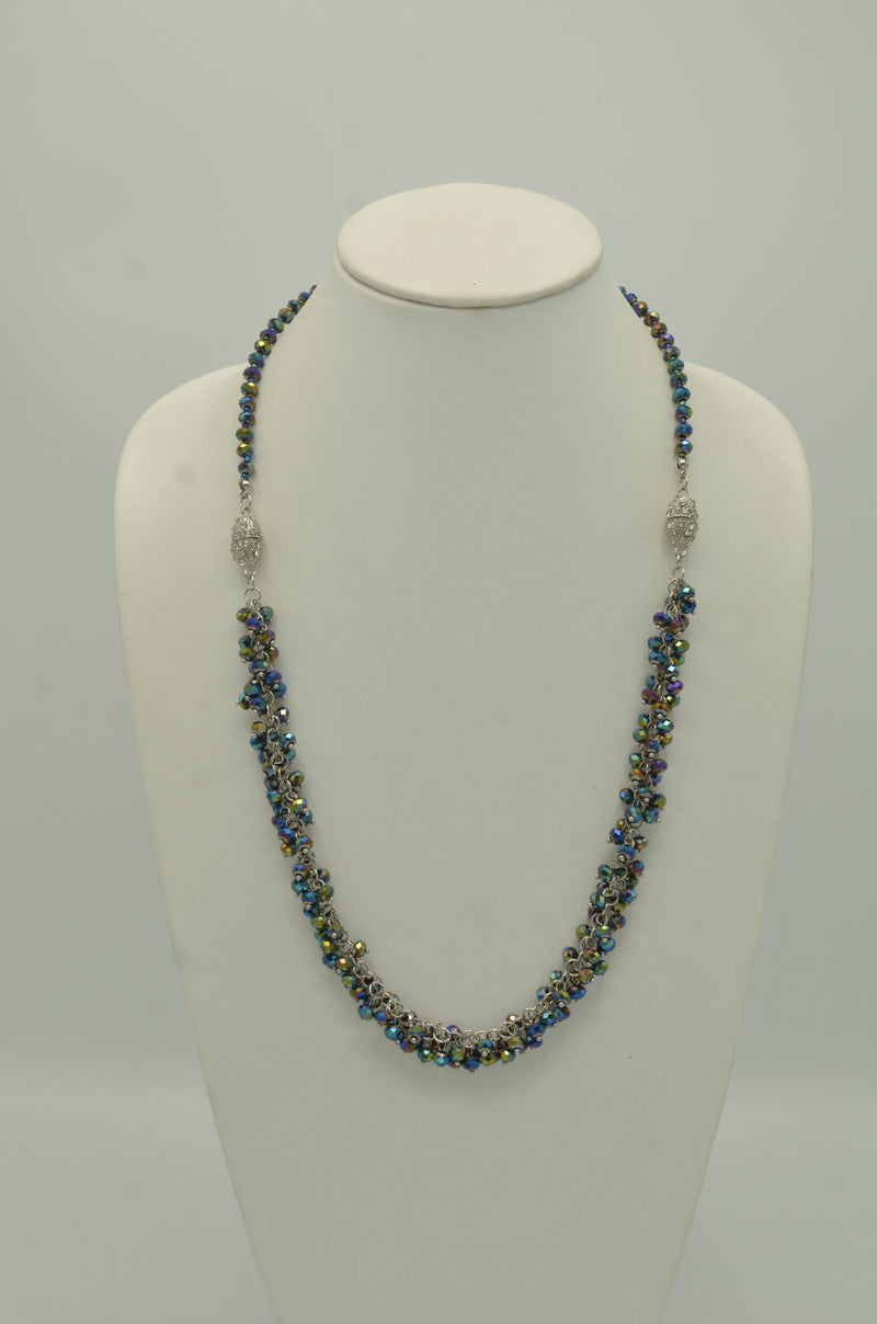 Rainbow Crystal Glass Beads adjustable Necklace