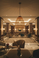 Bohemian Rattan Woven Pendant Light Classic Ceiling Lighting Fixture 22x16"