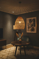 Bohemian Rattan Woven Pendant Light Classic Ceiling Lighting Fixture 22x16"