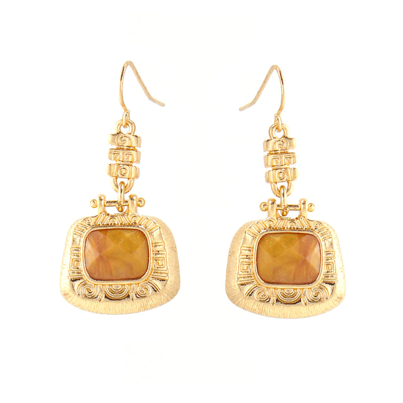 Gold Plated Brown Color Earring