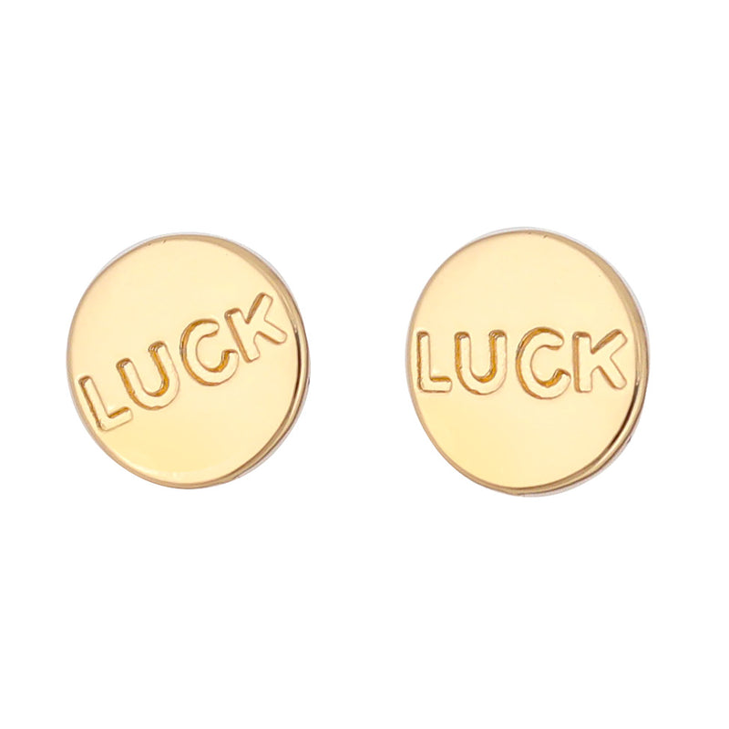Gold-Tone Emetal Luck Stud Earrings