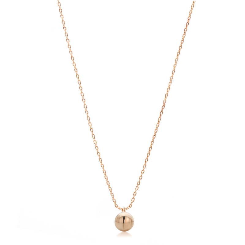 Rose Gold Small Round Pendant Adjustable Length Short Chain Necklace