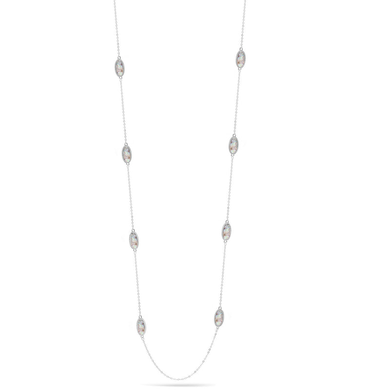 Rhodium Long Necklace 
