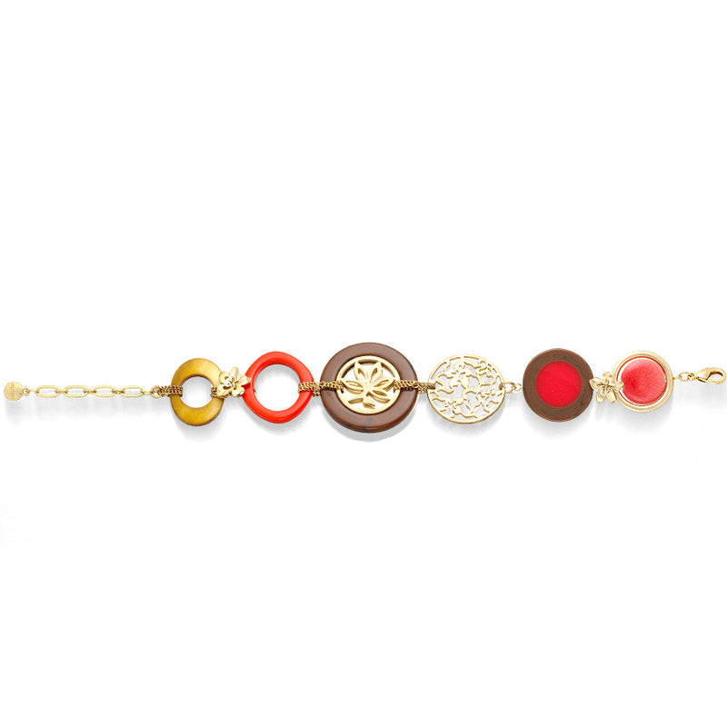Gold-Tone Metal Coral Gold Filigree Wrap Around Bracelets
