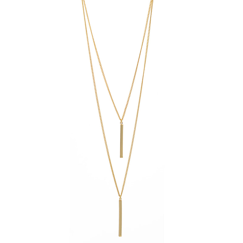 GOLD VERTICAL BAR  LAYER NECKLACE