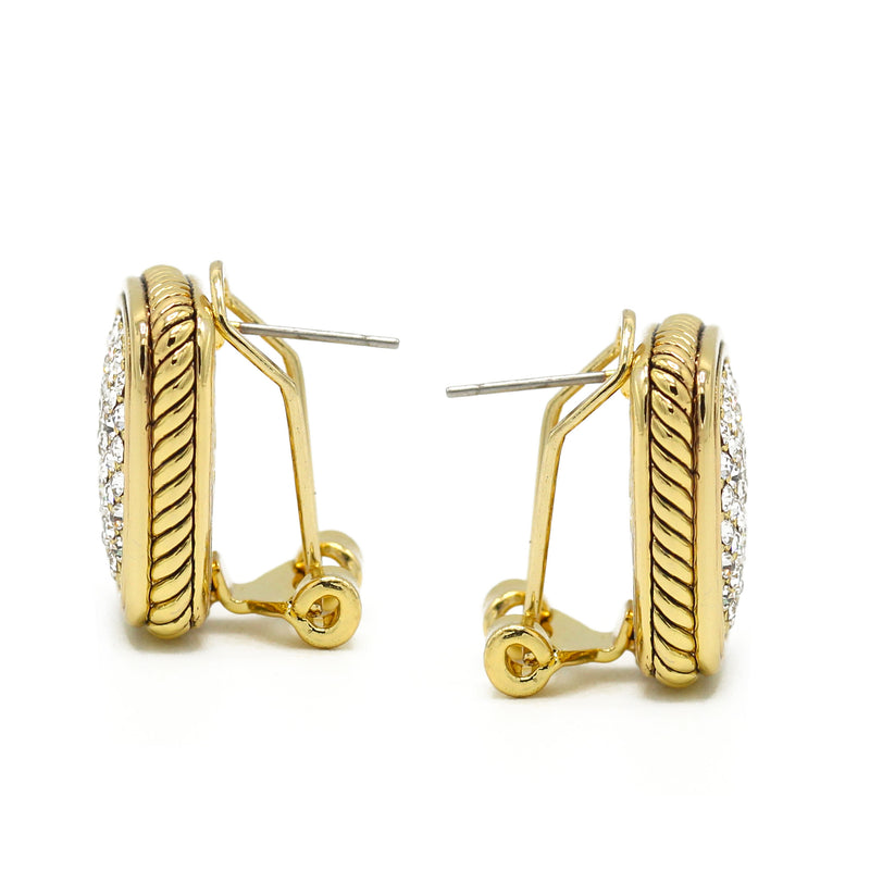 GOLD PAVE CRYSTAL POST EARRINGS