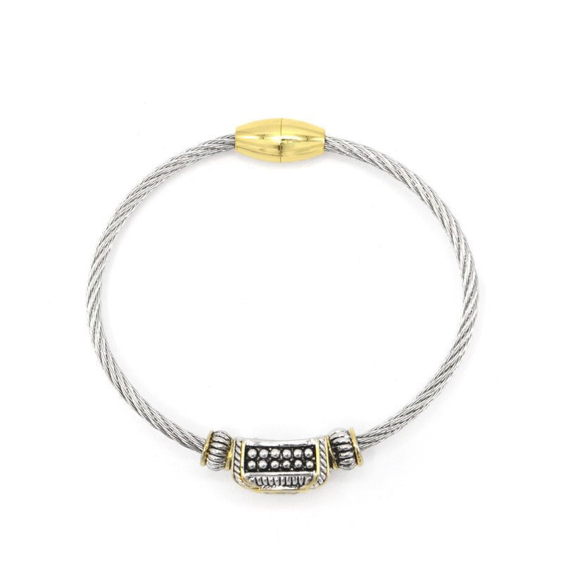 TWO-TONE CHAMPAGNE CRYSTAL CLASSIC CABLE BRACELET