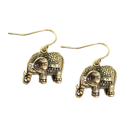 GOLD ANIMAL ELEPHANT EARRINGS