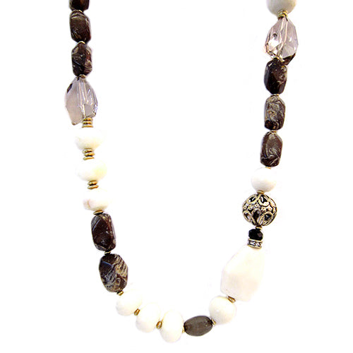 MULTI COLOR BROWN AND NATURAL NECKLACES