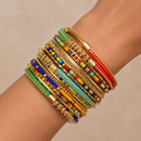 Indian Style 16-Piece Multicolor Gold Tone Bangle Bracelet Set – 2.6" Diameter | Boho Ethnic Stackable Bangles for Women