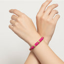 Chic Fuchsia & Gold-Tone Bangle – 2.4" Statement Bracelet