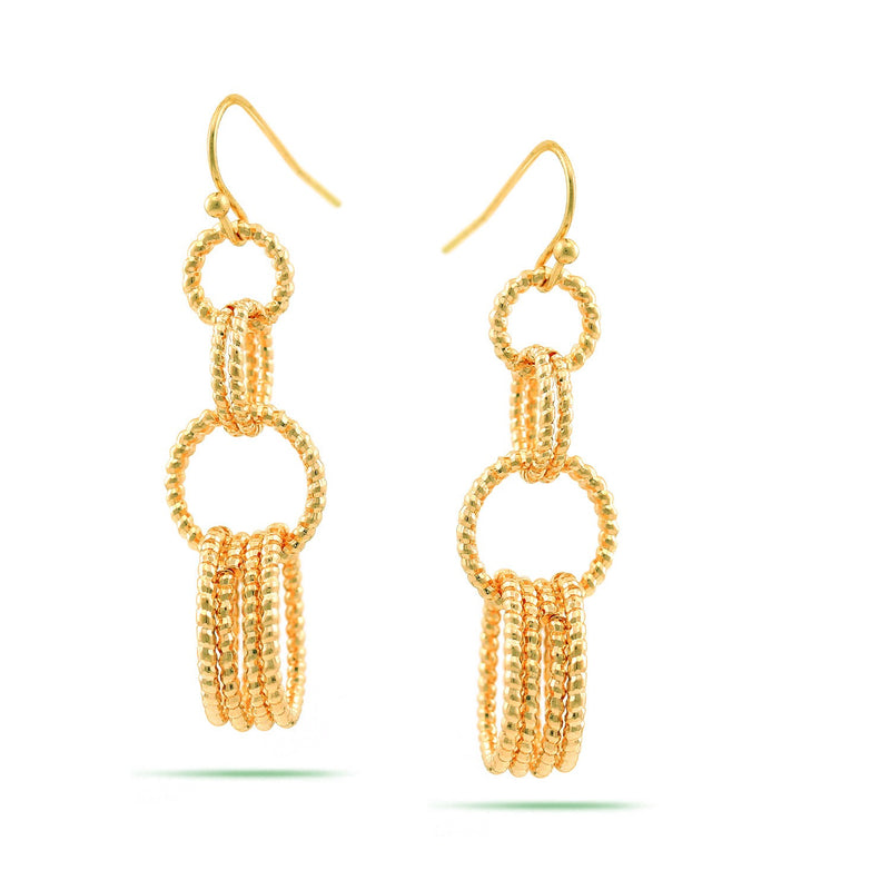 Gold multi link drop earrings