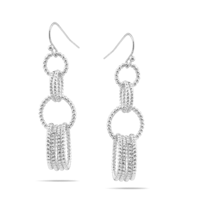 Silver multi link drop earrings