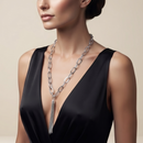 Silver Link Chains With Tassel Necklace