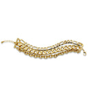 Gold Multi-Layer Curb Chain Bracelet 7.5" – Adjustable Chunky Statement Wrist wear