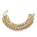 Gold Multi-Layer Curb Chain Bracelet 7.5" – Adjustable Chunky Statement Wrist wear