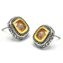 Two-Tone Cryl Sqr Earrings