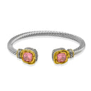 Two-Tone Bracelet with Striking  Crystal