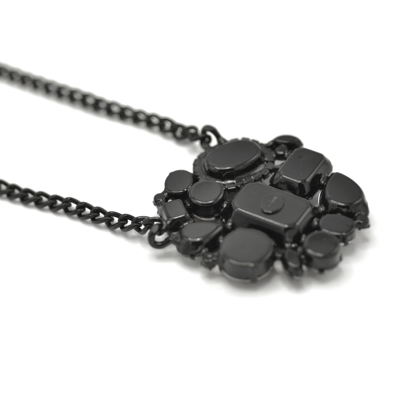 Black Metal Necklace with Multicolor Crystal Pendant necklace