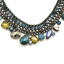 Black Metal Necklace with Multi-Color Faceted Crystals – Bold, Vibrant, and Perfect for Any Occasion! ✨