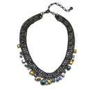 Black Metal Necklace with Multi-Color Faceted Crystals – Bold, Vibrant, and Perfect for Any Occasion! ✨