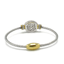 TWO TONE MULTICOLOR STONE TWISTED ROPE BRACELET