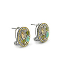 TWO TONE MULTI COLOR CRYSTAL POST EARRINGS