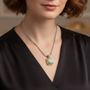 Two-Tone Abalone Square Pendant Box Chain Necklace