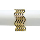 Gold & Black Enamel Wave Bracelets (2.8" Diameter) – Set of 5