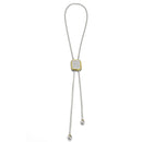 TWO TONE PAVE CRYSTAL PENDANT TASSEL NECKLACE