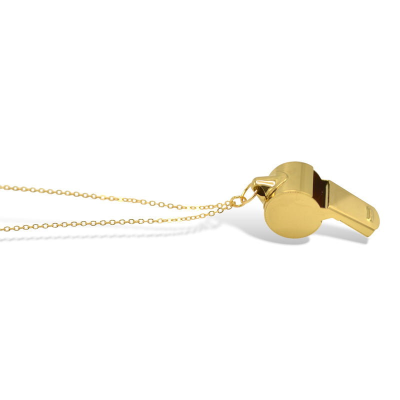 📣 Referee/Coach Inspired Whistle Chain Necklace 34" Long Gold ✨