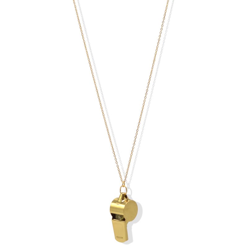 📣 Referee/Coach Inspired Whistle Chain Necklace 34" Long Gold ✨