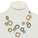 Tri-tone Geometric Illusion Necklace