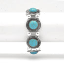 Elegant Rhodium Turquoise Stretch Bracelets