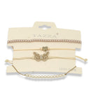 Butterfly, Heart Charm & Faux Pearl 4-Piece Bracelet Set – Layered Stackable Fashion Jewelry
