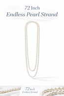 10MM White Pearl Long Necklace – 72 Inch Endless Pearl Strand, Elegant Classic Statement Jewelry for Women