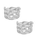 Silver and gold  Polished Wide Panther Earrings