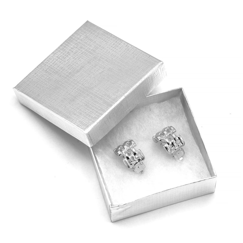Silver and gold  Polished Wide Panther Earrings