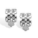 Silver and gold  Polished Wide Panther Earrings