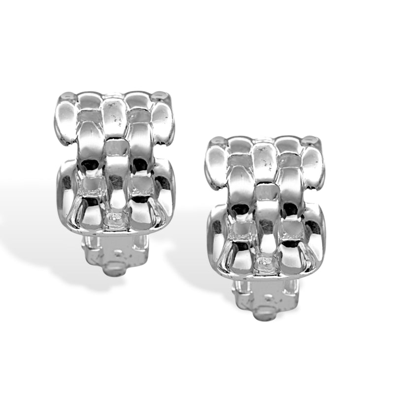 Silver and gold  Polished Wide Panther Earrings