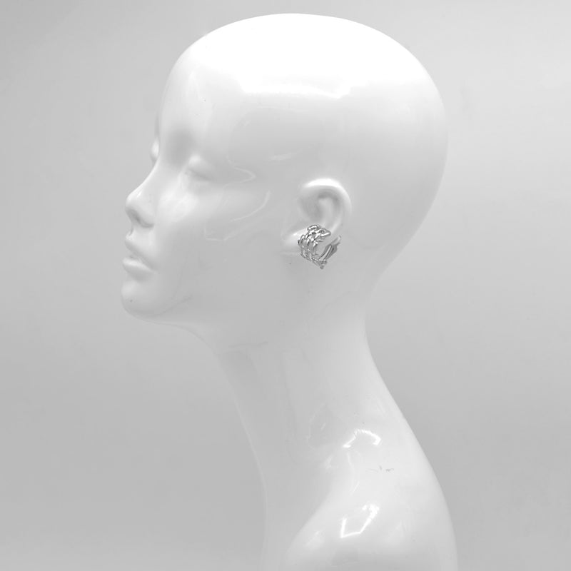 Silver and gold  Polished Wide Panther Earrings