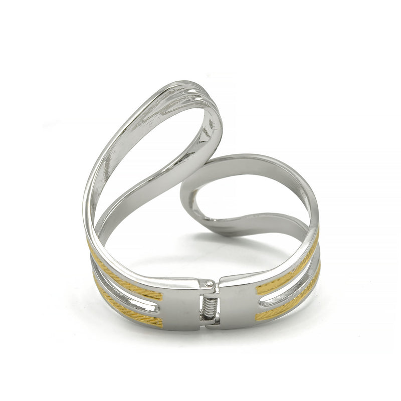 SILVER AND GOLD HINGED  BRACELETS